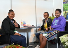 Esther Maina (left) and Purity Maina (right) from Beetee-Em Bloem visited Sylvia Mumbi from Broban Export and Import. Sylvia promoted the product of Broban as well as their possibilities for exporting.